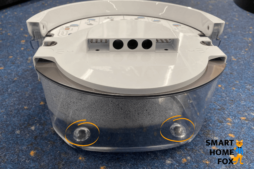 Der Wasserbehälter vom Dyson Pure Humidify + Cool PH01 und seine Rollen.